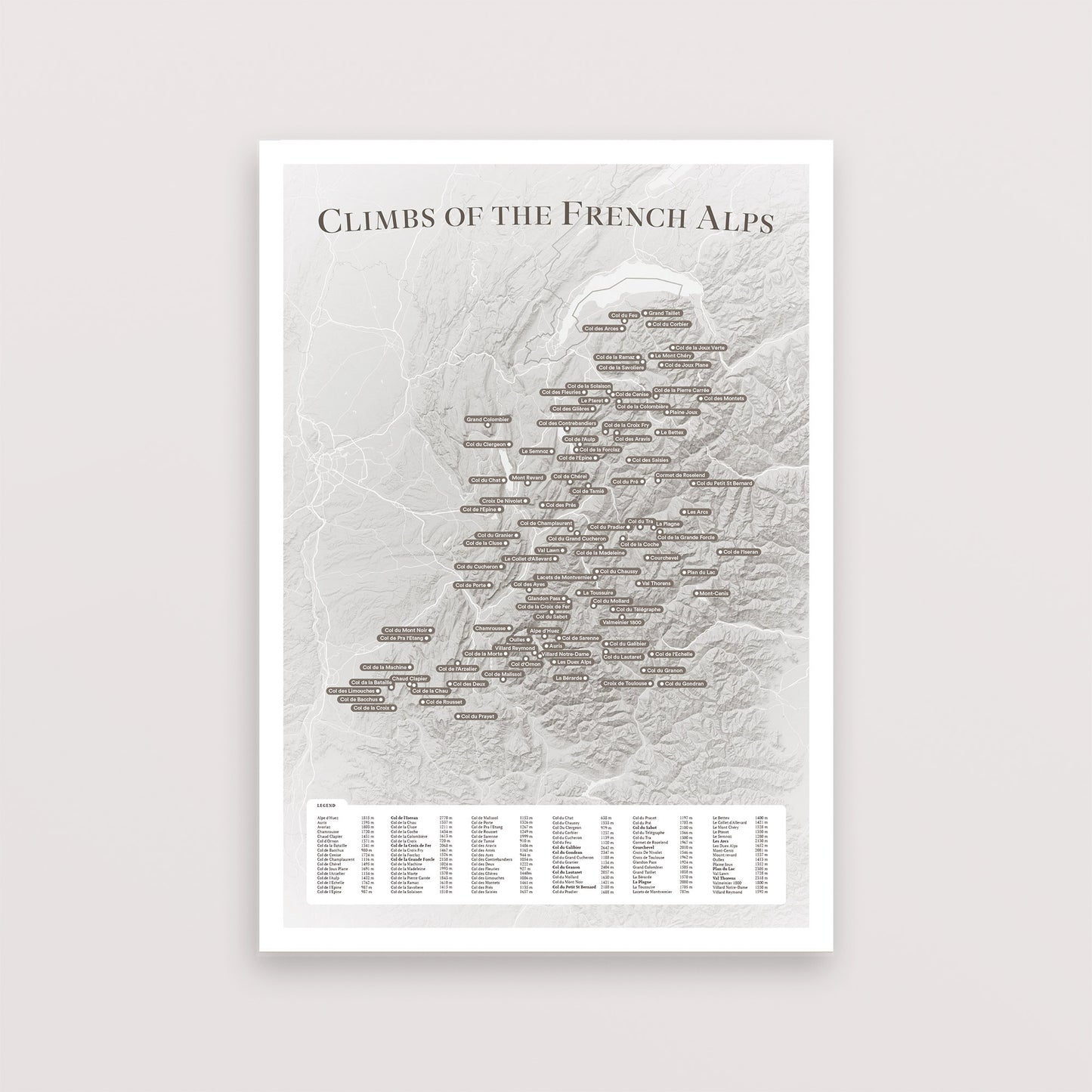 Climbs of the French Alps – Poster – The English Cyclist