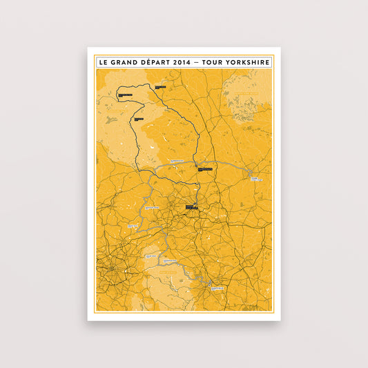 Tour de France 2014 Stages 1 & 2 Map Yorkshire – Poster – The English Cyclist