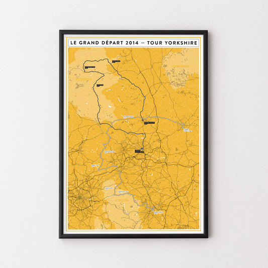Tour de France 2014 Stages 1 & 2 Map Yorkshire – Poster – The English Cyclist