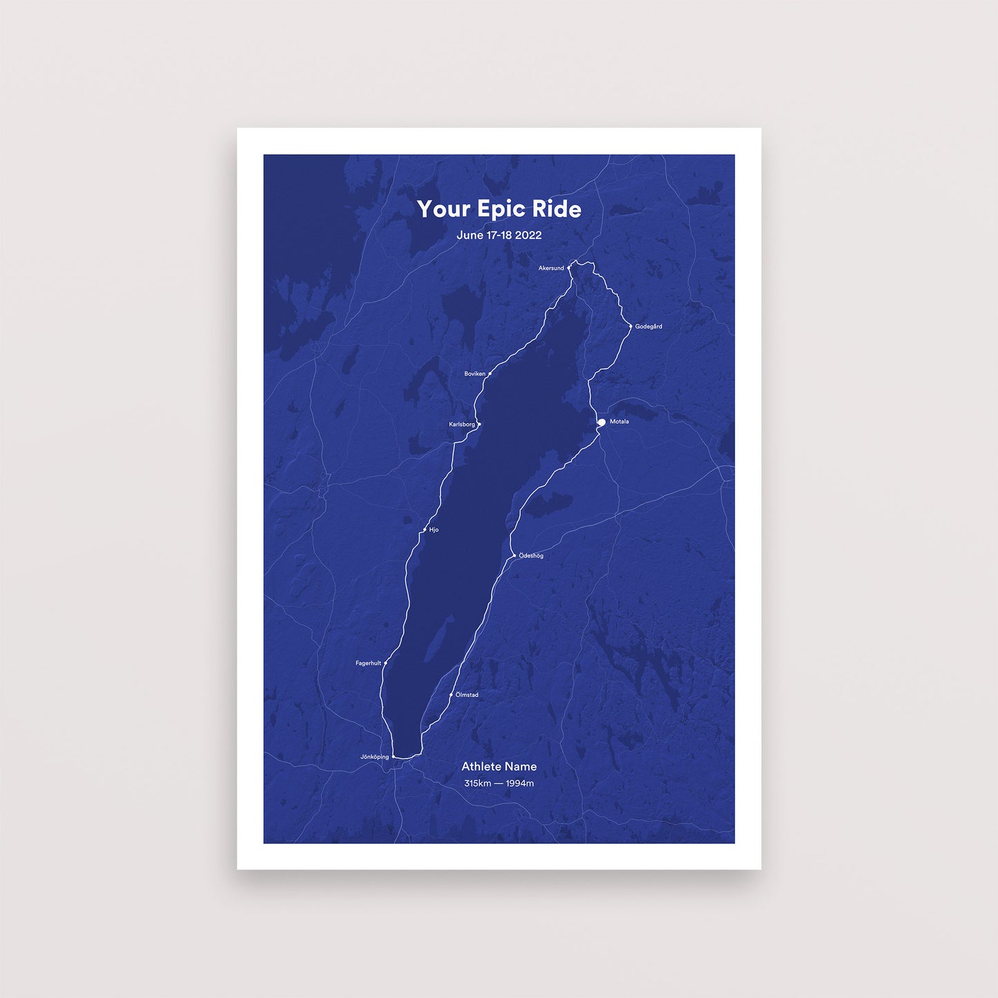 Your epic ride cycling map | Poster | The English Cyclist