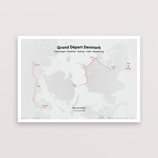 Tour Grand Depart Denmark - Map Print - The English Cyclist