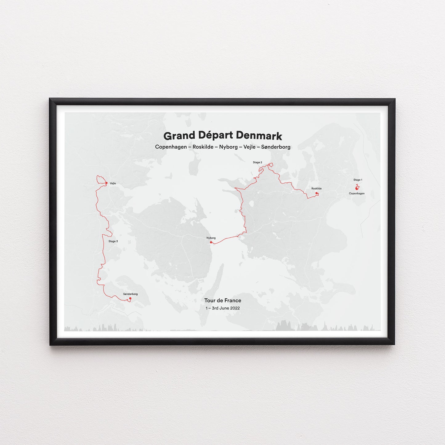 Tour Grand Depart Denmark - Map Print - The English Cyclist