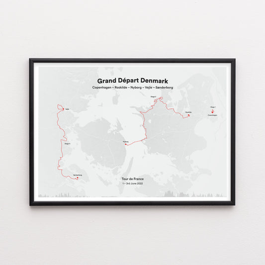 Tour Grand Depart Denmark - Map Print - The English Cyclist
