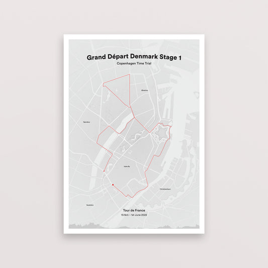 Tour Grand Depart Denmark - Map Print - The English Cyclist