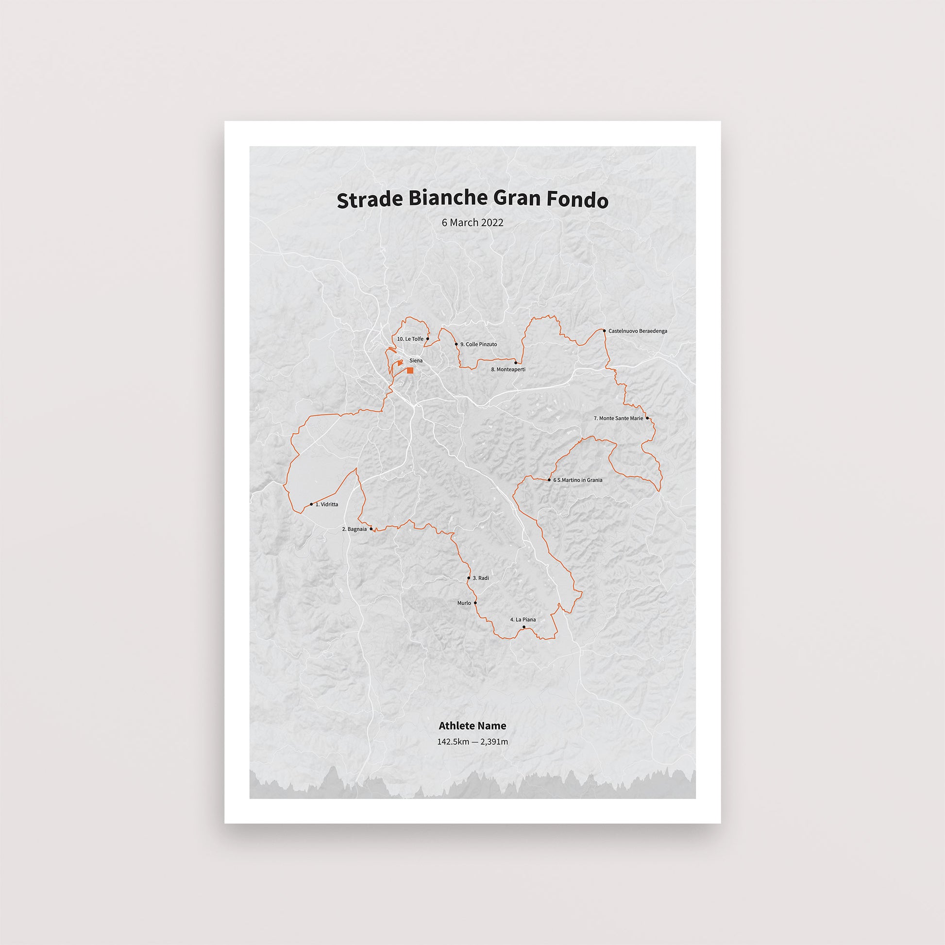 Strade Bianche Gran Fondo - Poster - The English Cyclist