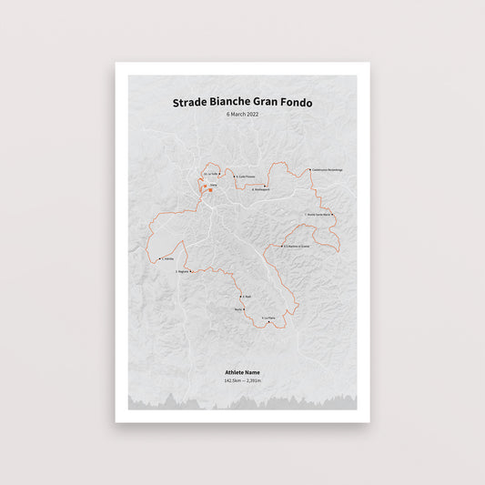 Strade Bianche Gran Fondo - Poster - The English Cyclist