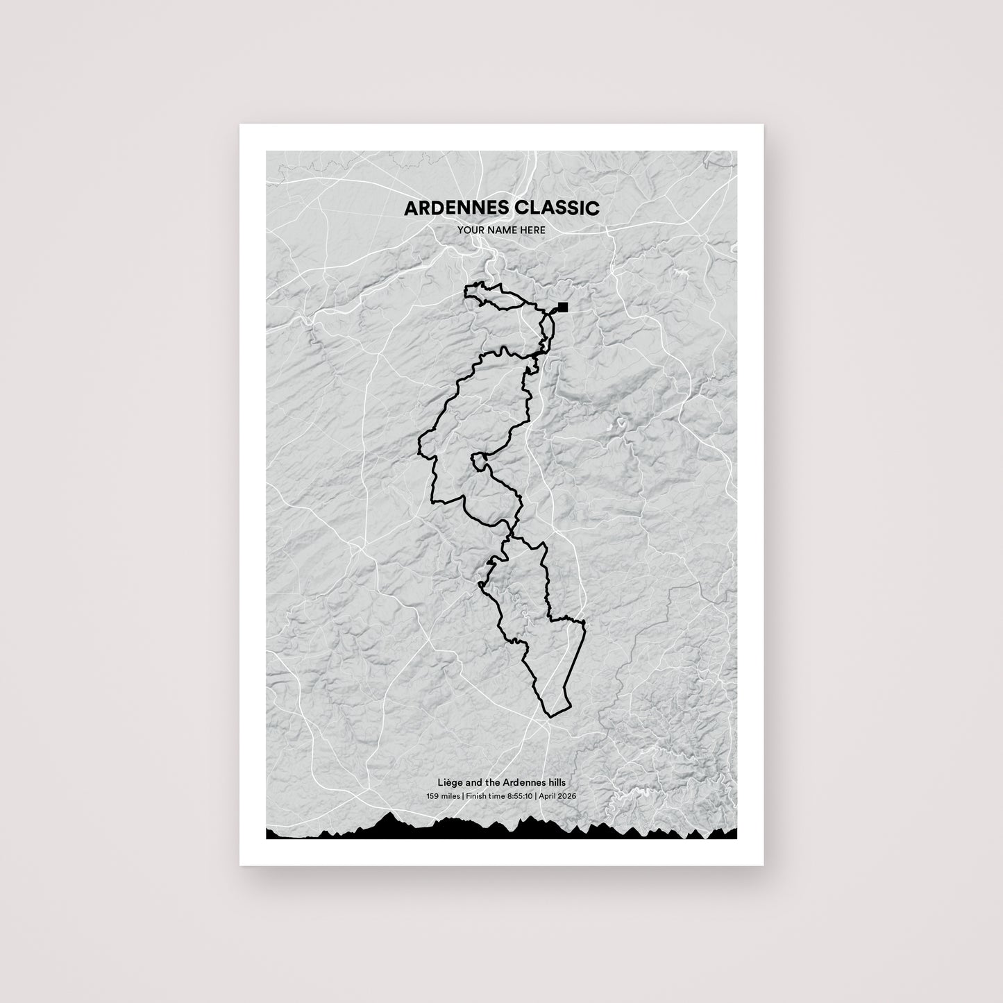 Ardennes Classic personalised map print