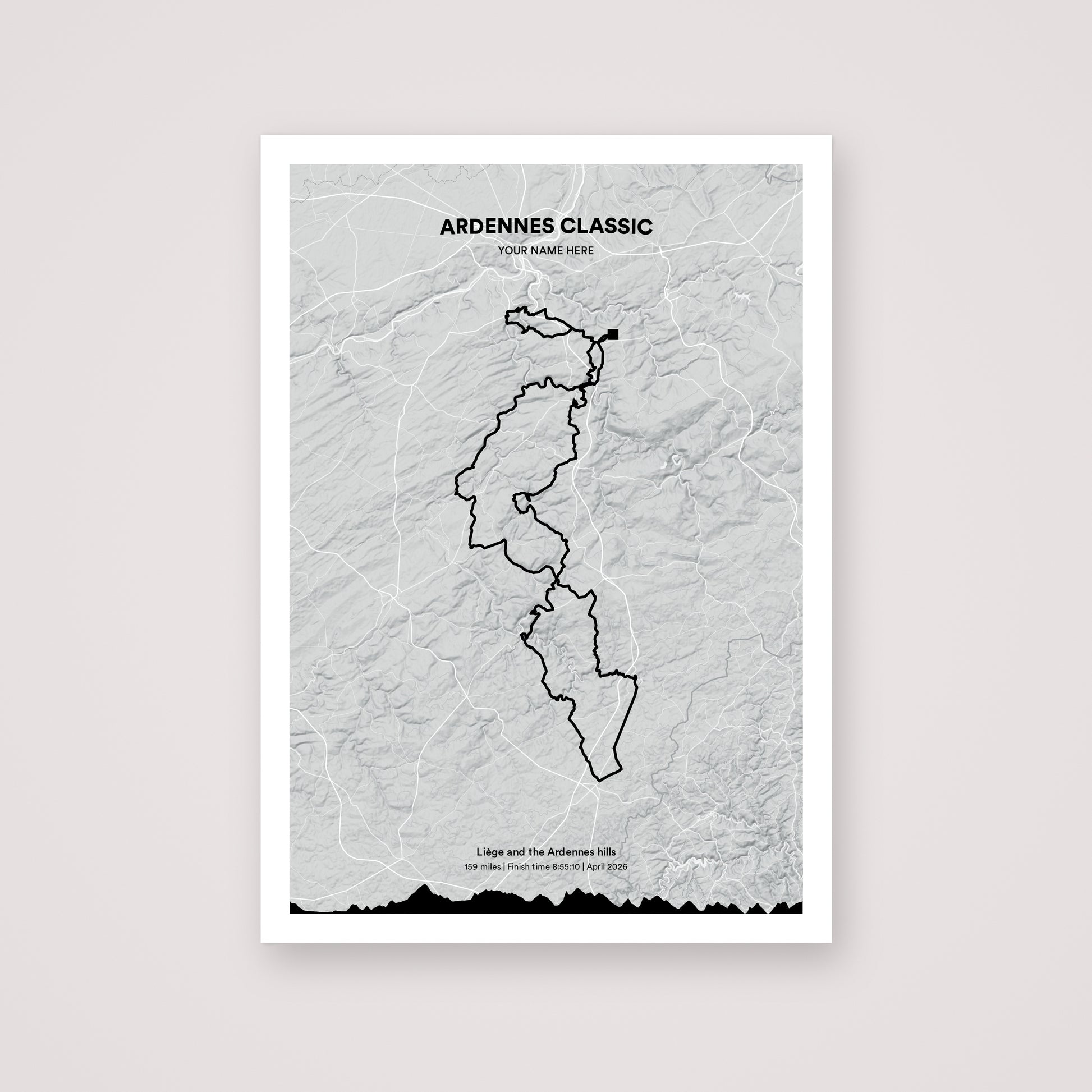 Ardennes Classic personalised map print