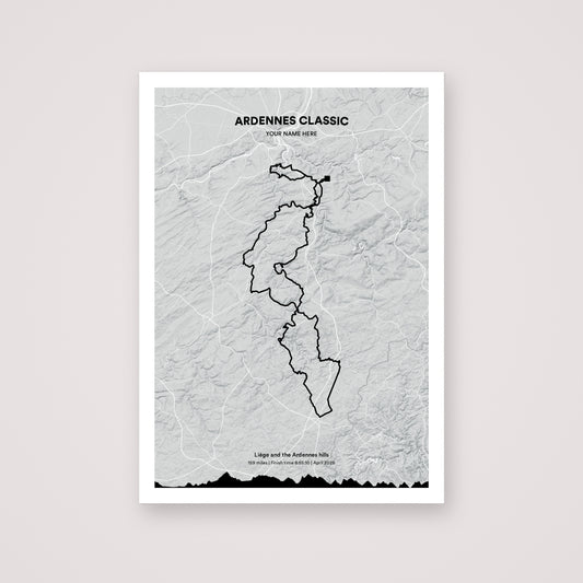 Ardennes Classic personalised map print