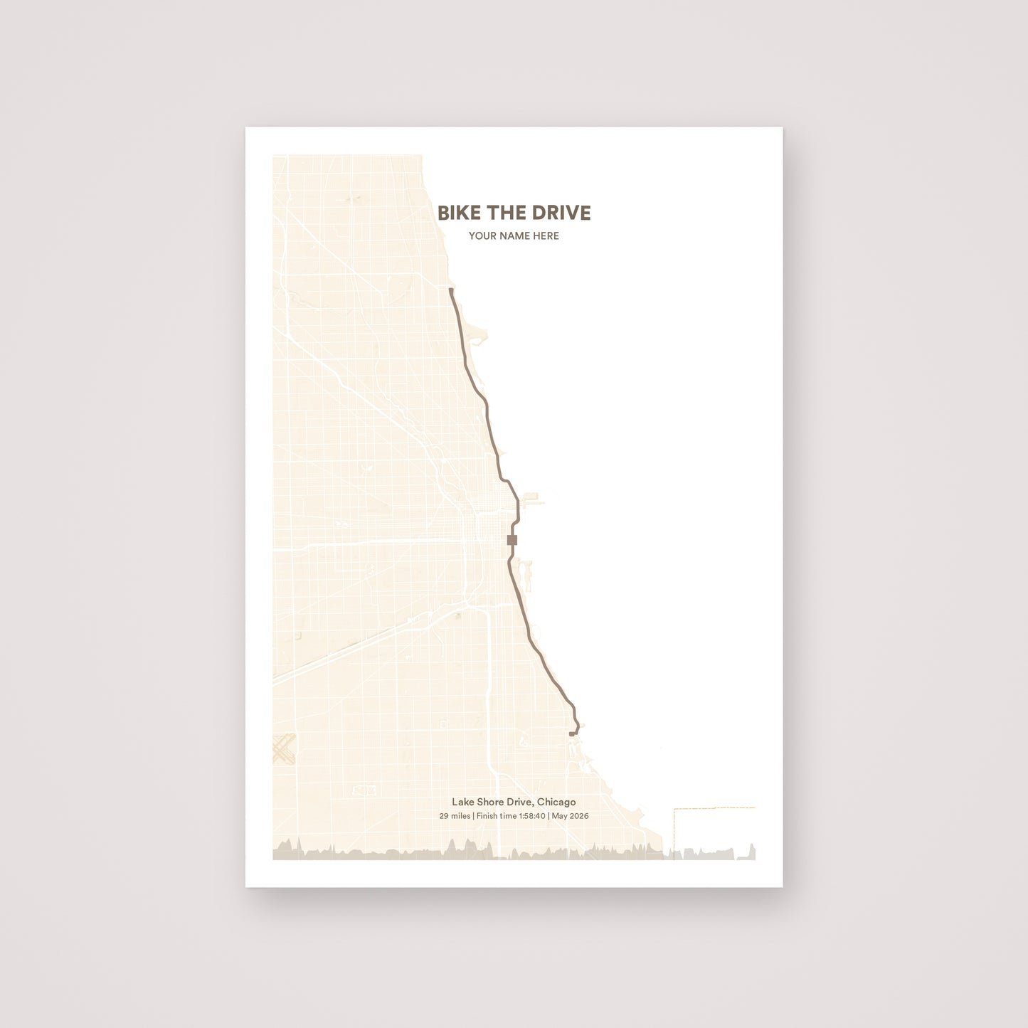 Bike the Drive personalised map print