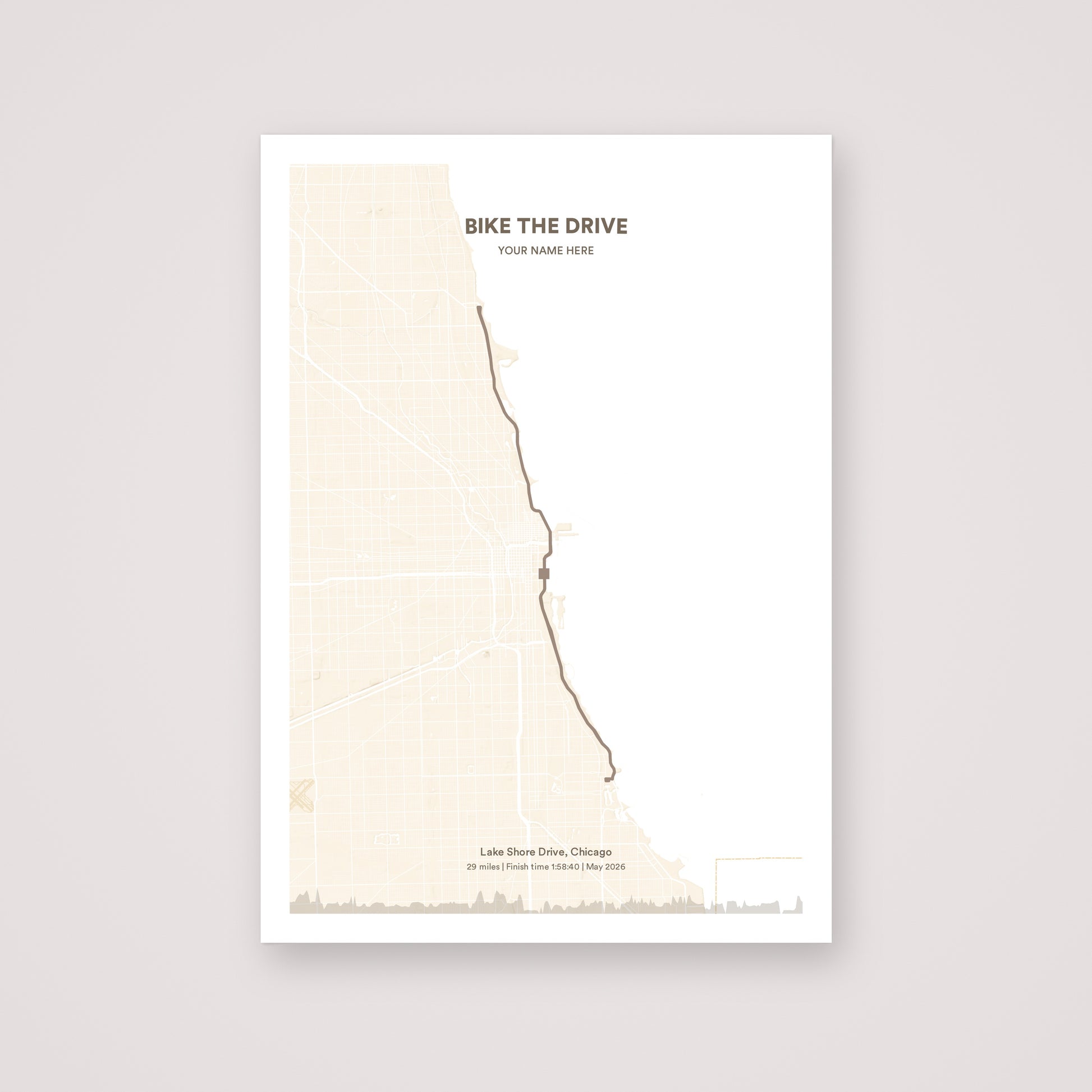 Bike the Drive personalised map print