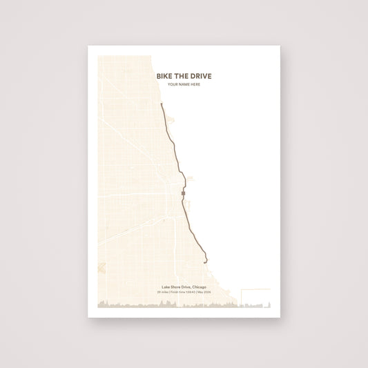Bike the Drive personalised map print