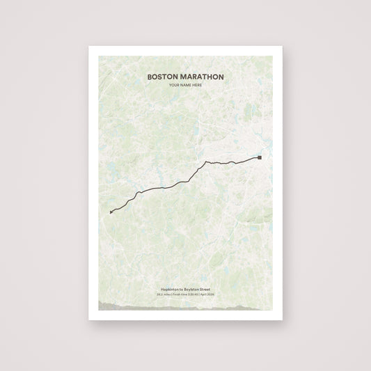 Boston Marathon personalised map print