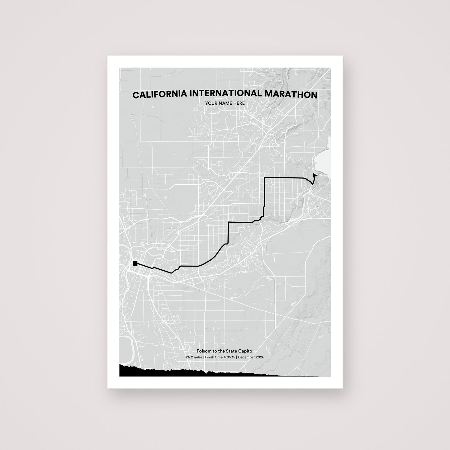 California International Marathon personalised map print