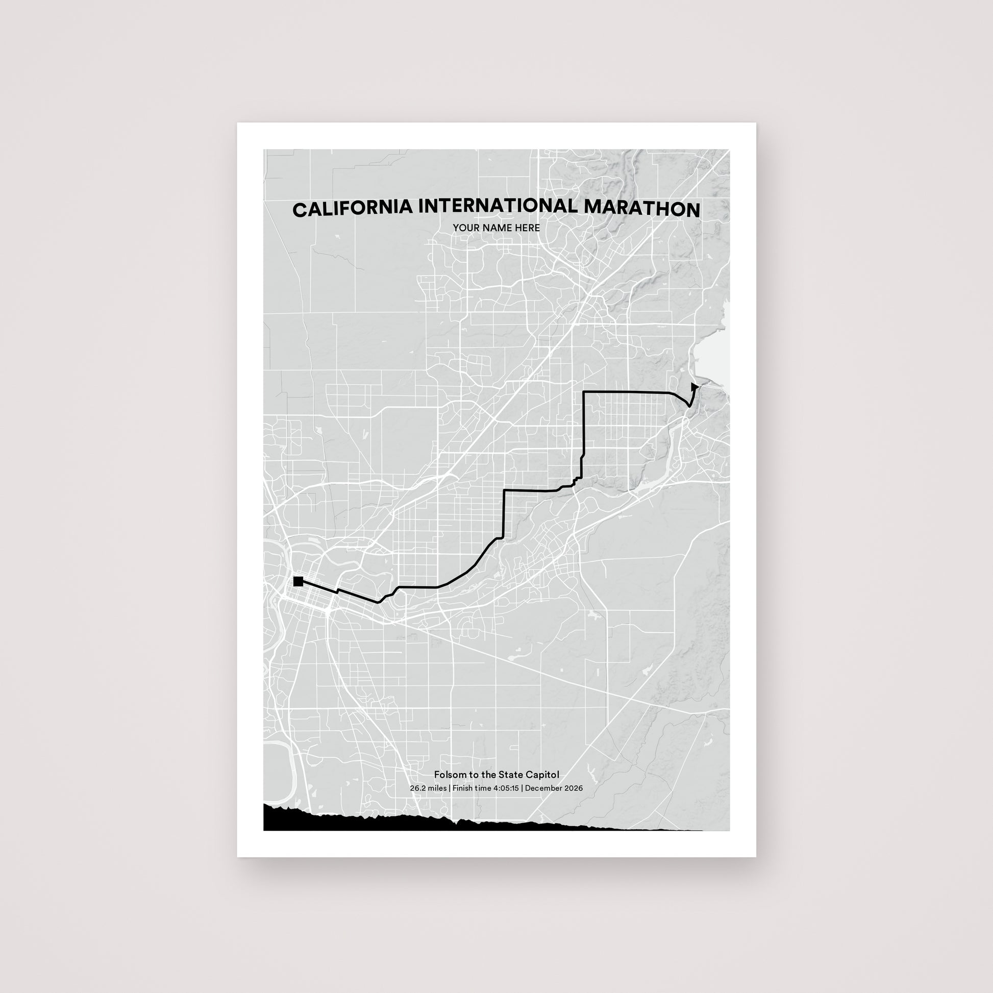 California International Marathon personalised map print