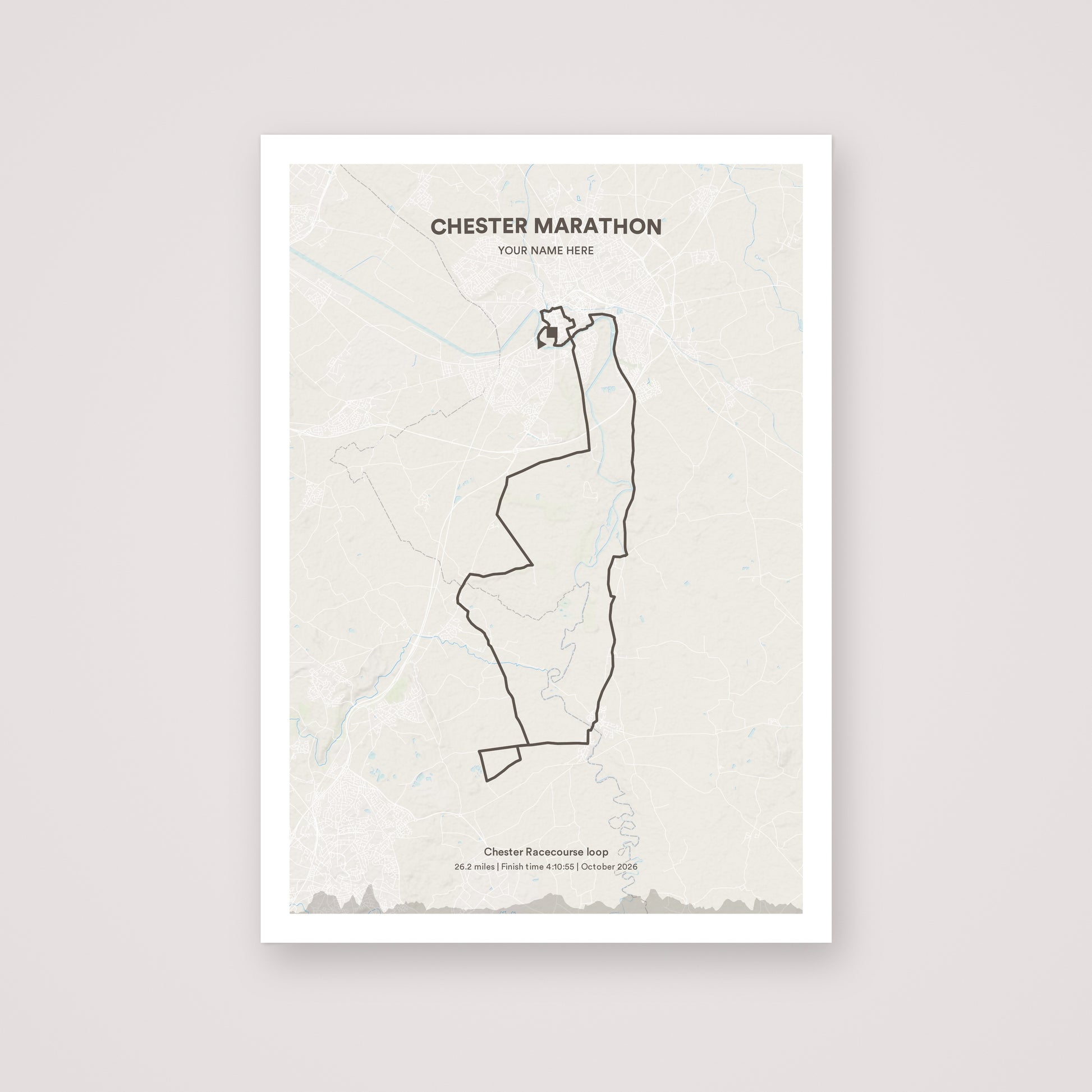 Chester Marathon personalised map print