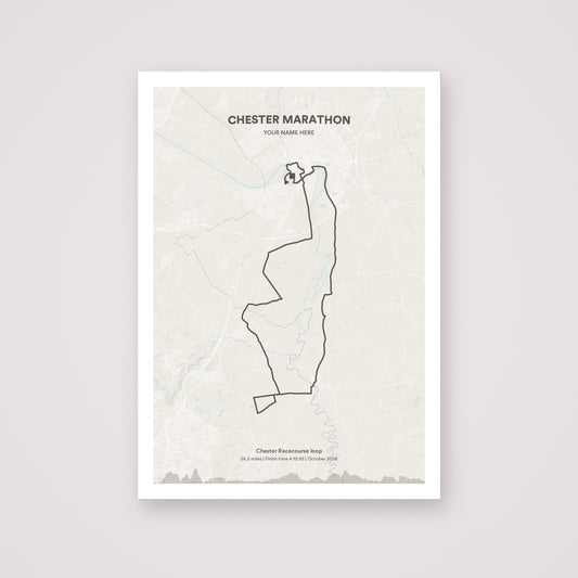 Chester Marathon personalised map print