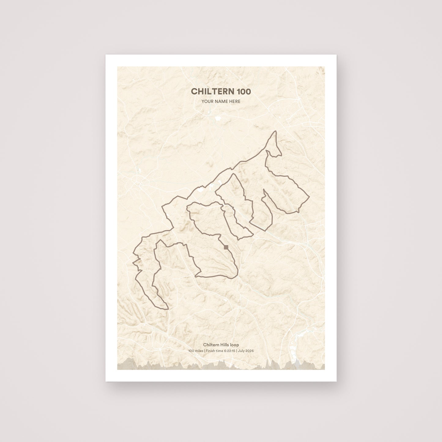 Chiltern 100 personalised map print