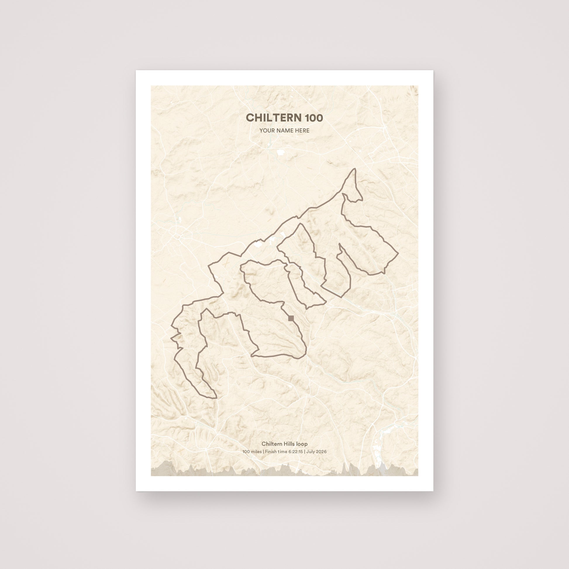 Chiltern 100 personalised map print