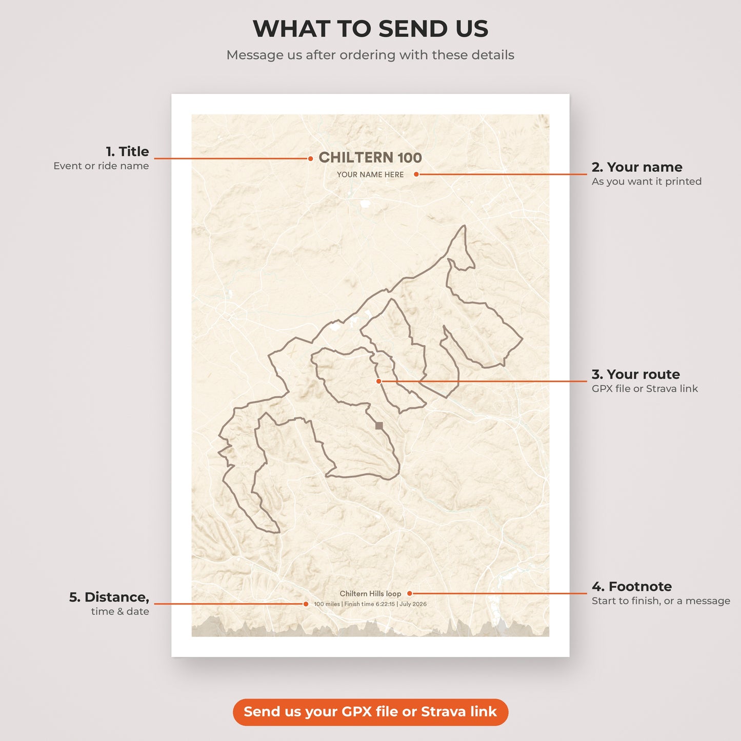 Chiltern 100 map print personalisation explained