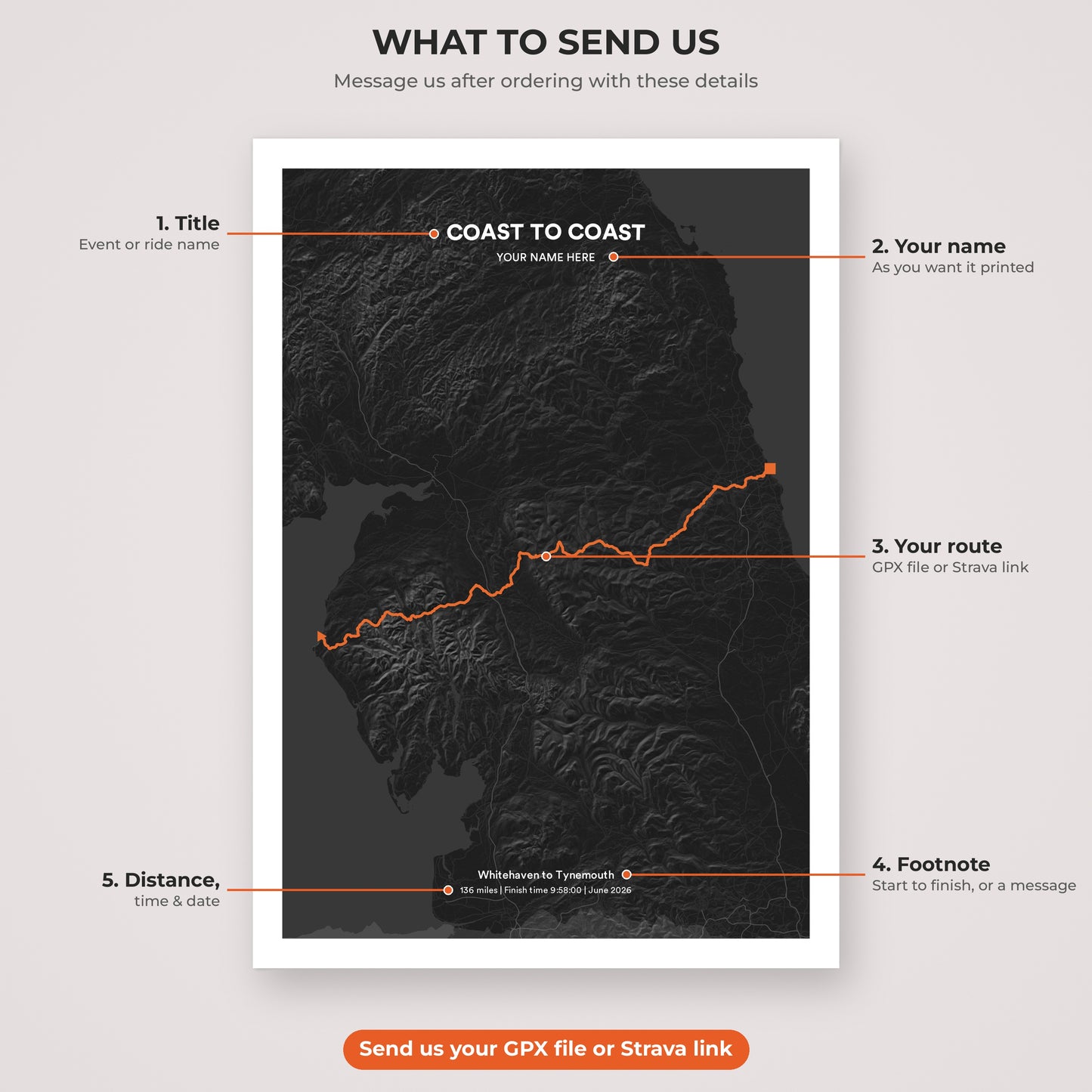 Coast to Coast map print personalisation explained