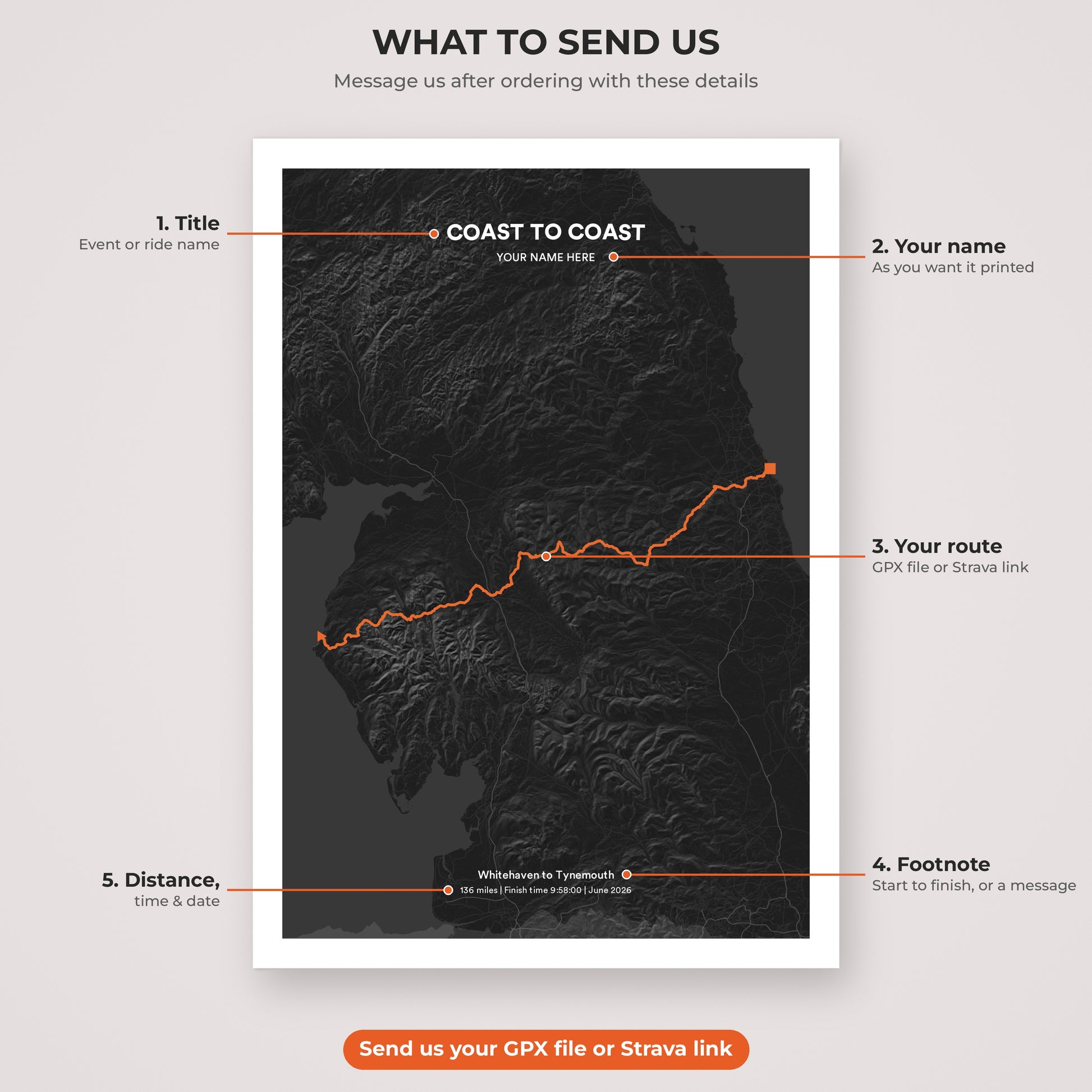 Coast to Coast map print personalisation explained