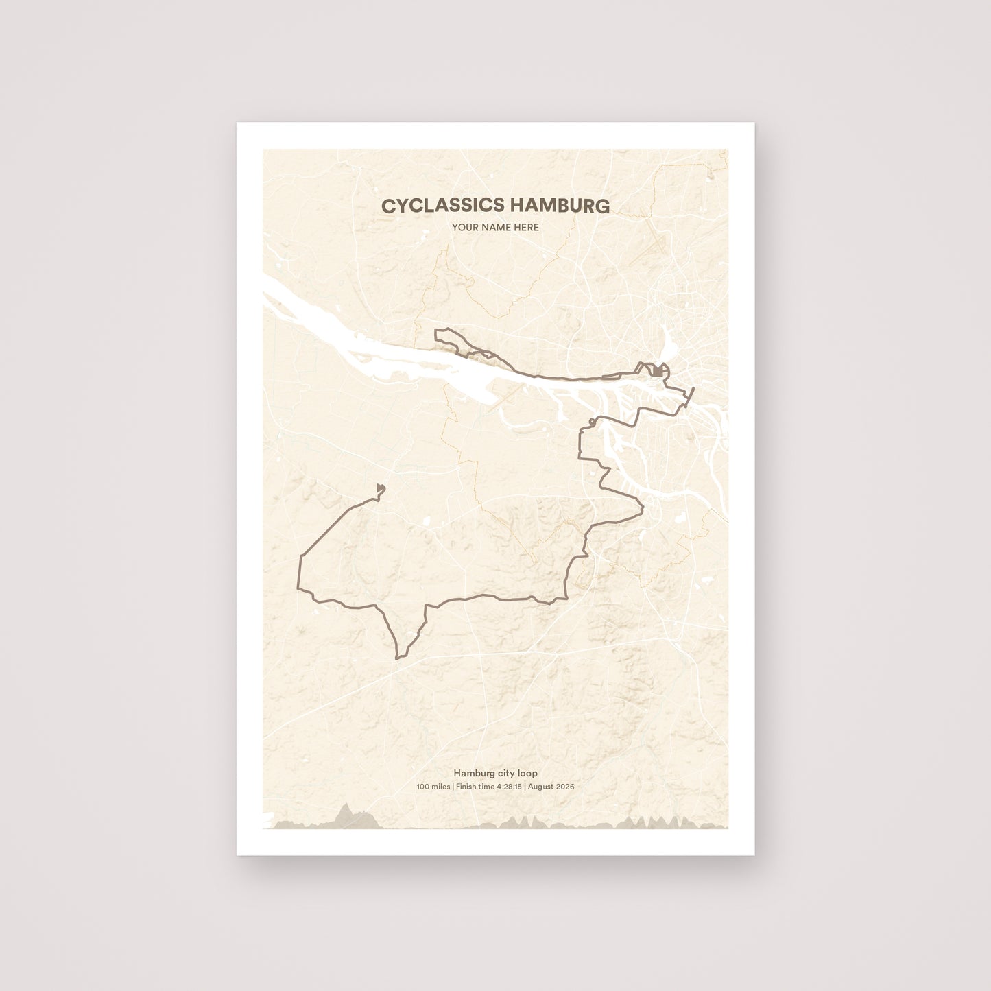 Cyclassics Hamburg personalised map print