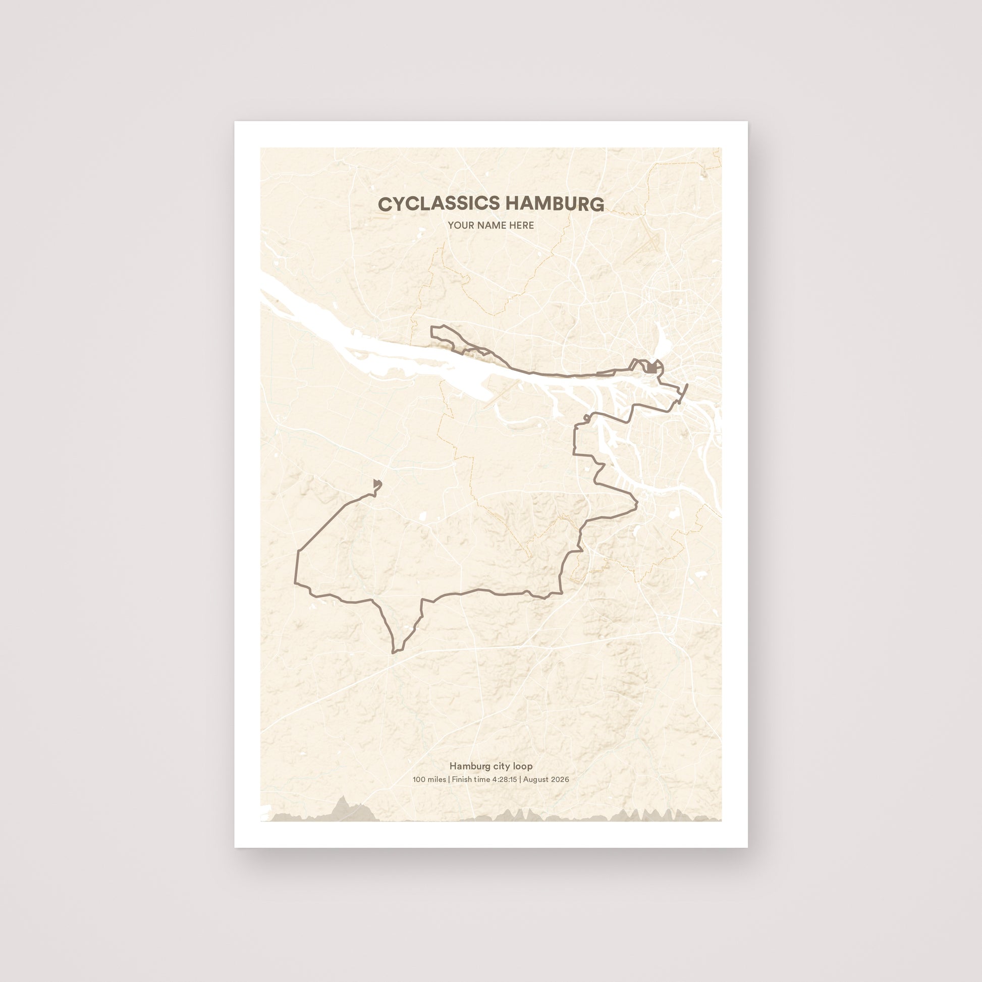 Cyclassics Hamburg personalised map print