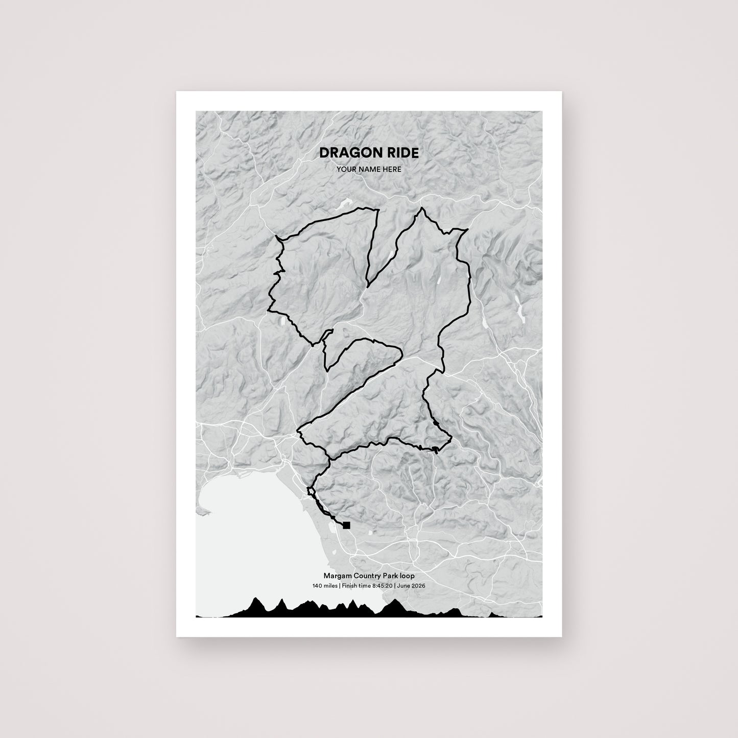 Dragon Ride personalised map print