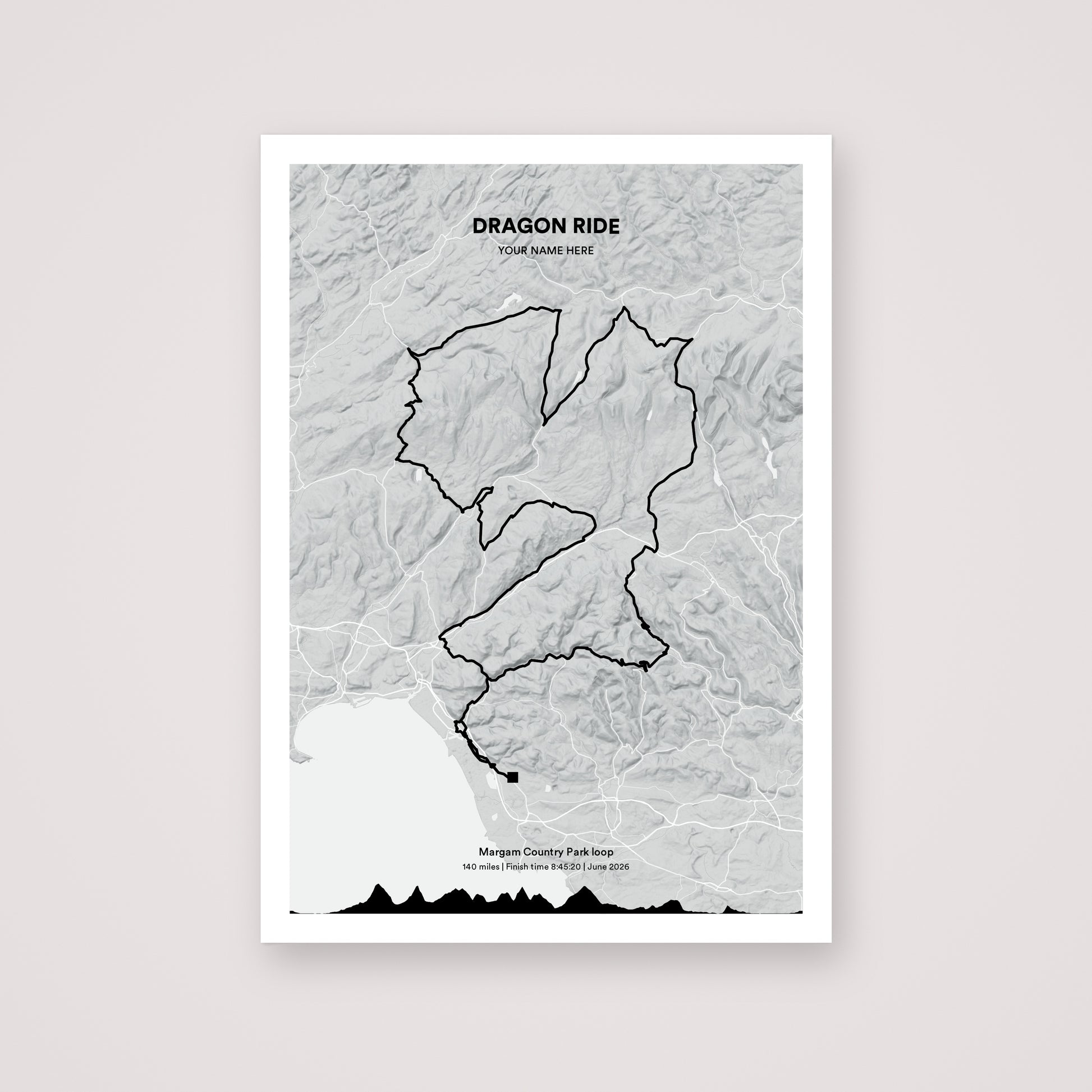 Dragon Ride personalised map print