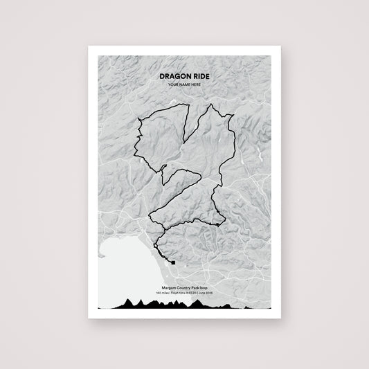 Dragon Ride personalised map print