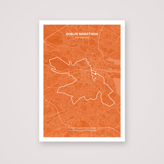 Dublin Marathon personalised map print