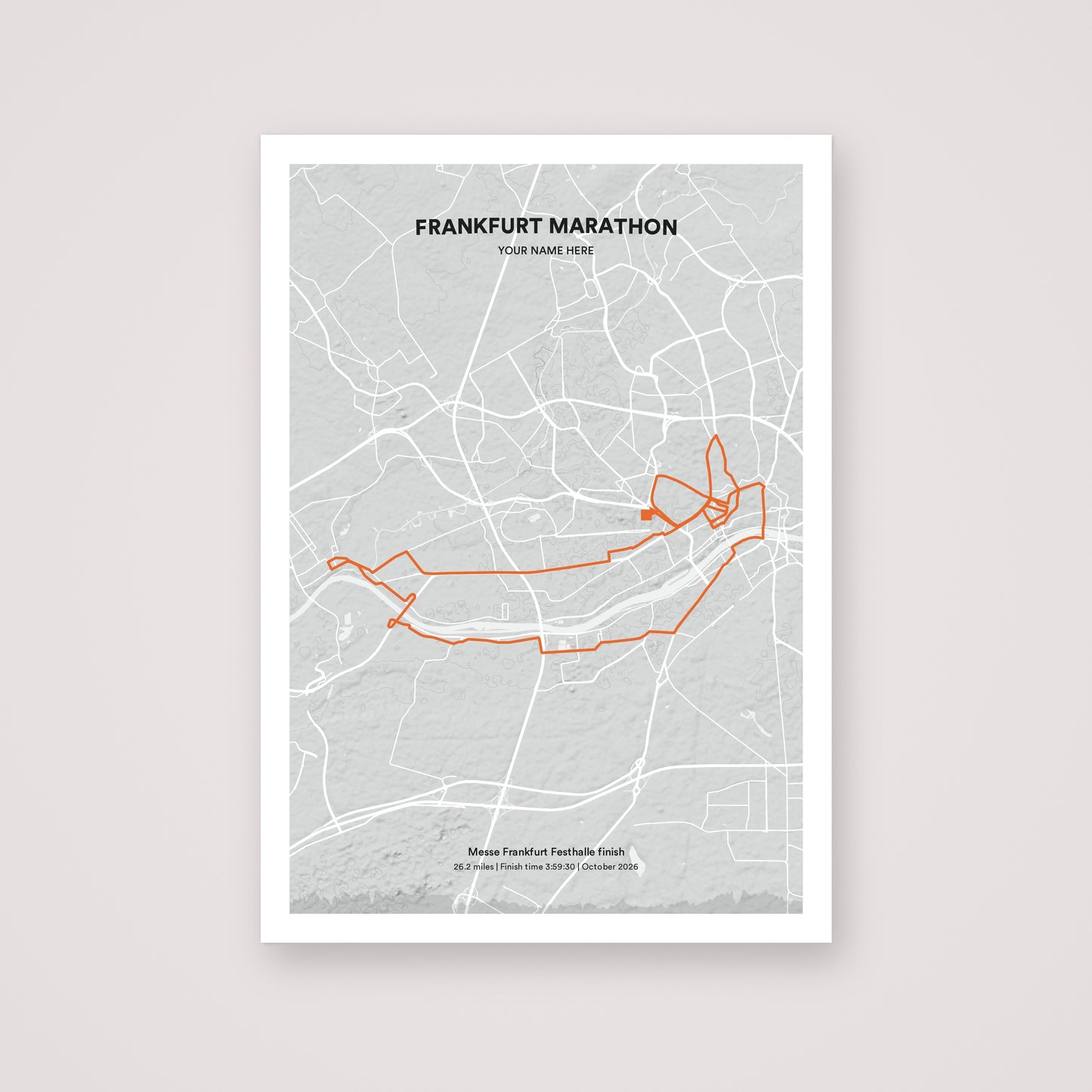 Frankfurt Marathon personalised map print