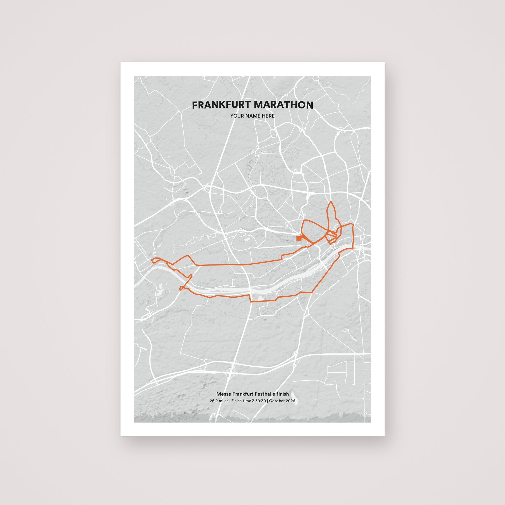 Frankfurt Marathon personalised map print