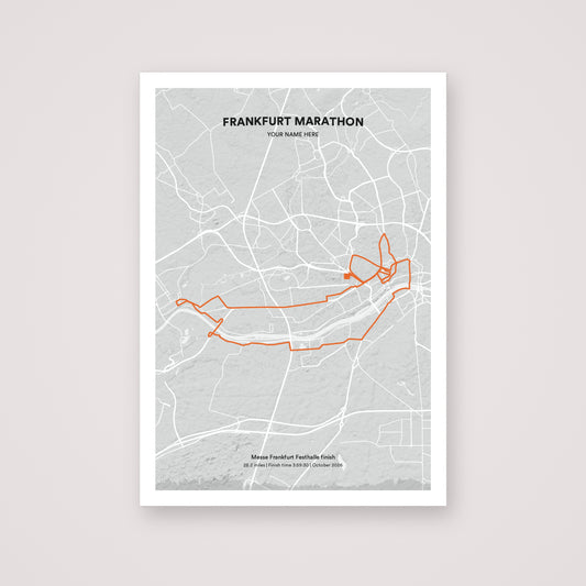 Frankfurt Marathon personalised map print