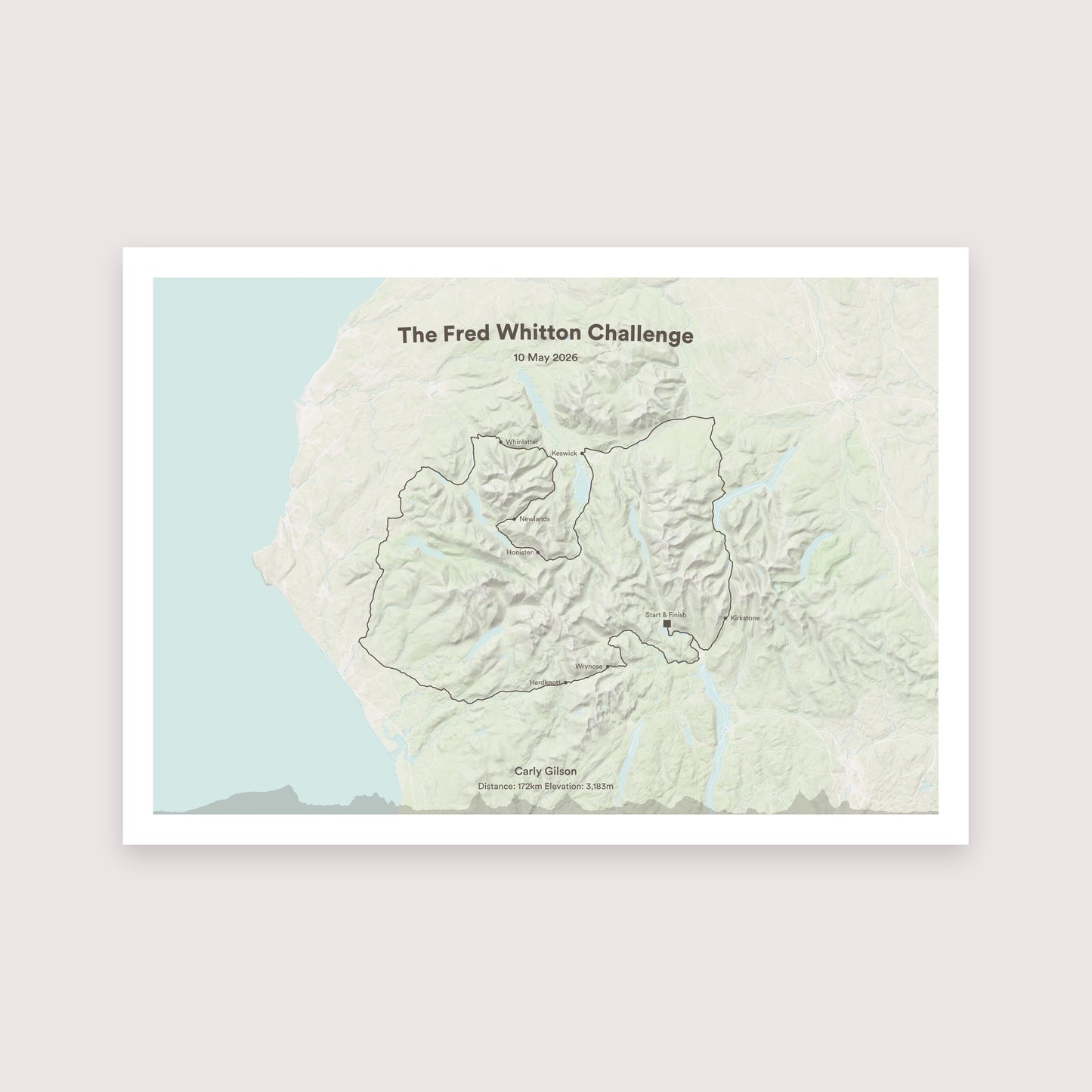 Fred Whitton 2026 Route map print, Outdoor