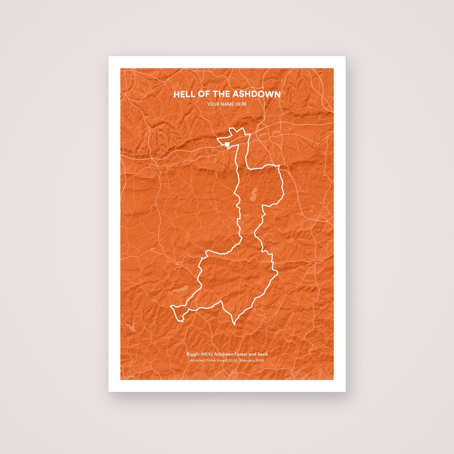Hell of the Ashdown personalised map print