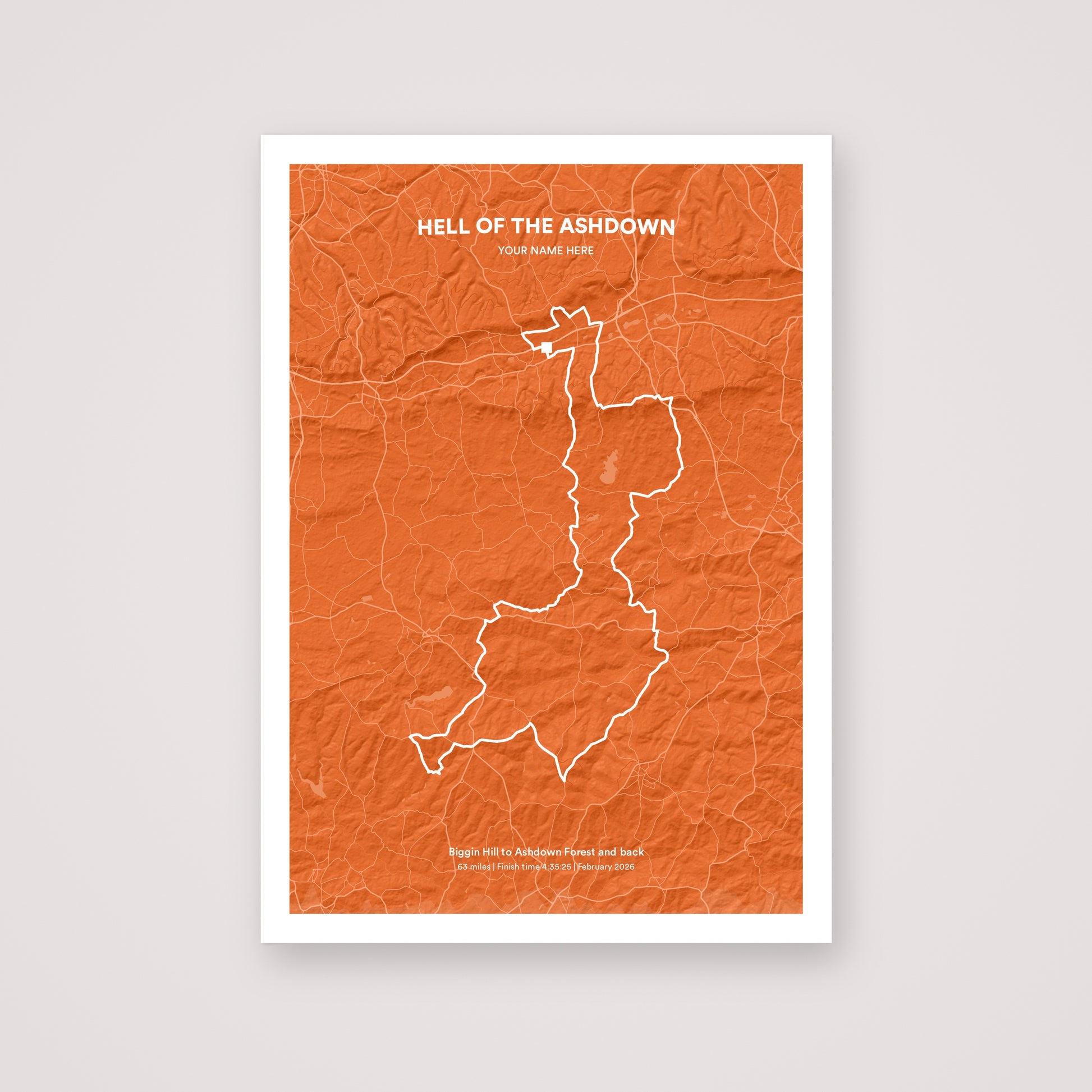 Hell of the Ashdown personalised map print