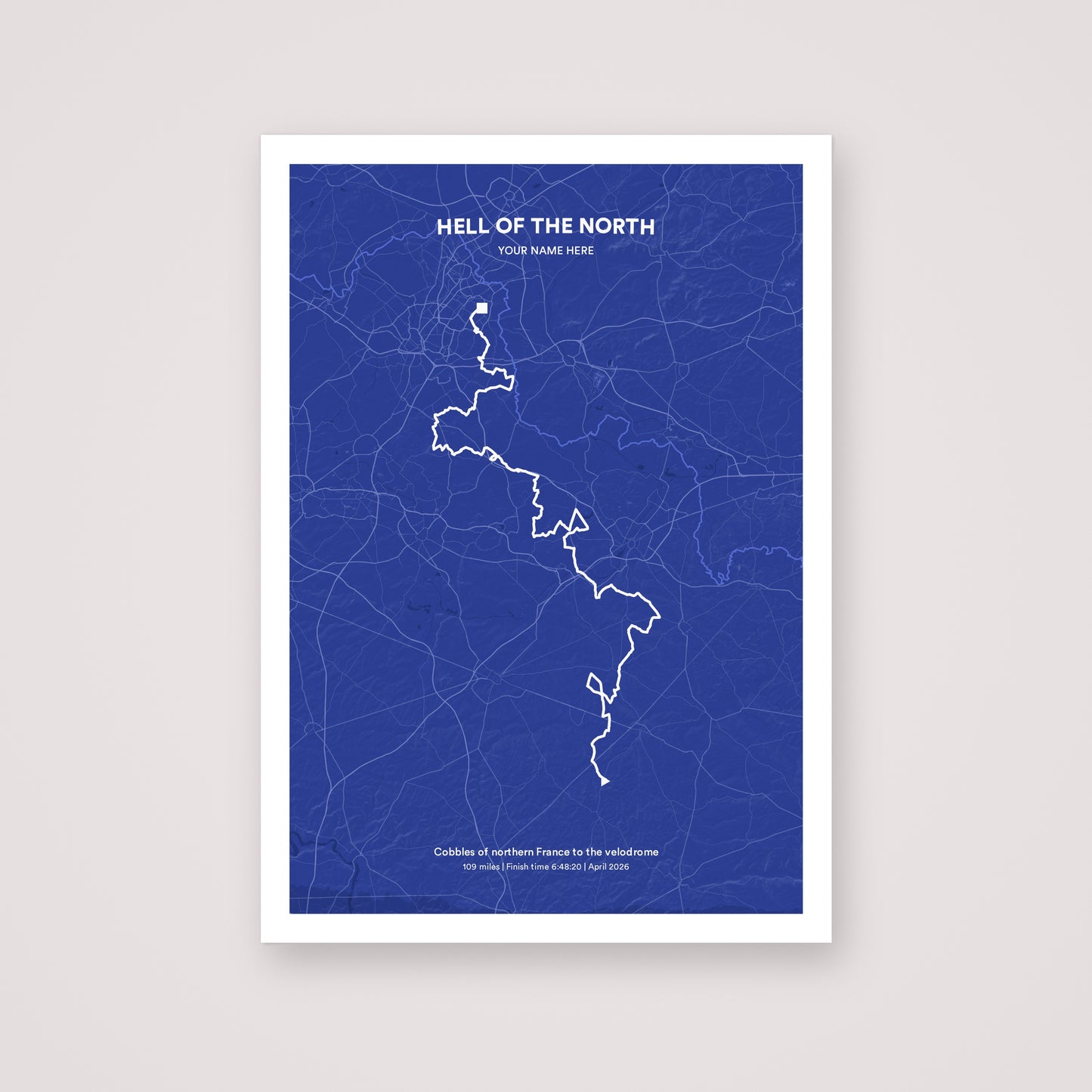 Hell of the North personalised map print