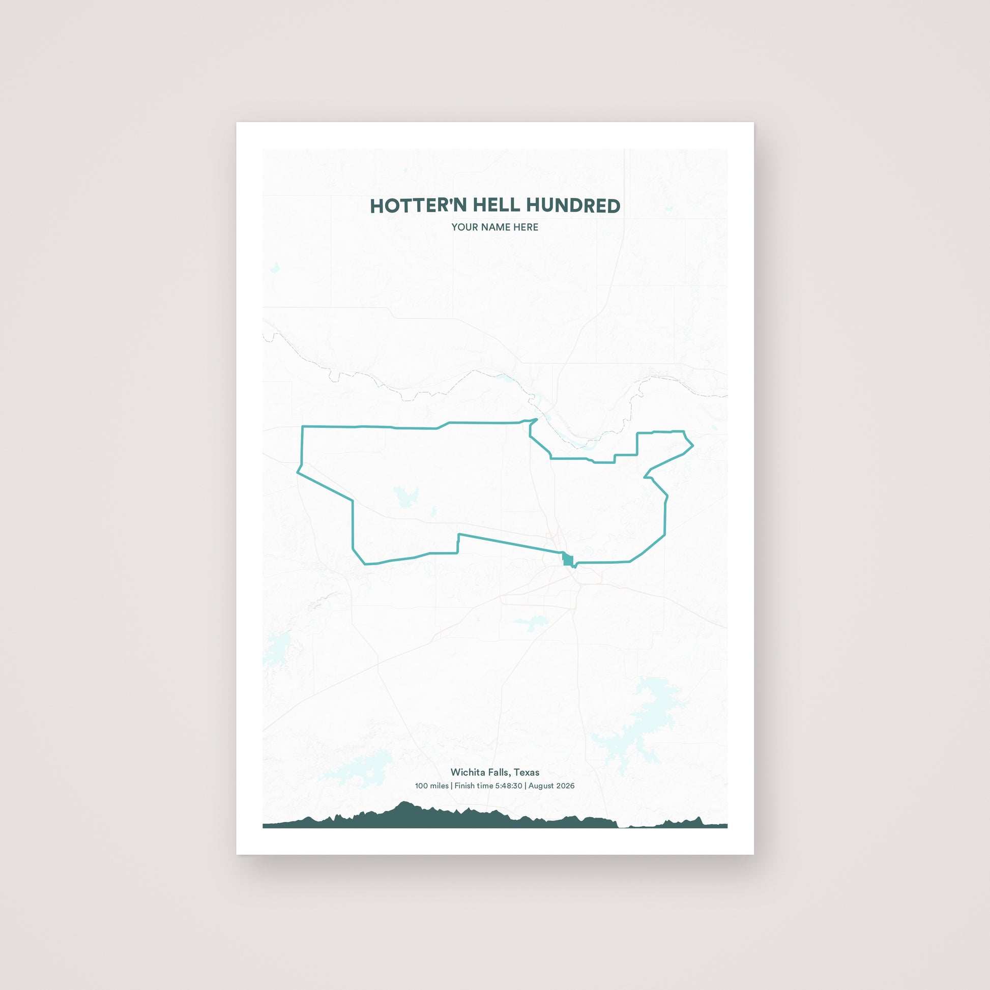 Hotter'N Hell Hundred personalised map print
