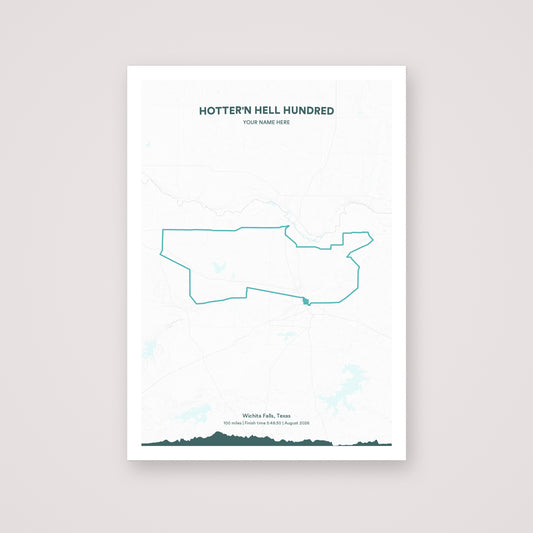 Hotter'N Hell Hundred personalised map print