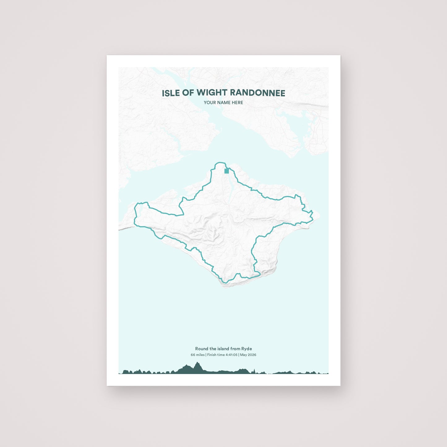 Isle of Wight Randonnee personalised map print