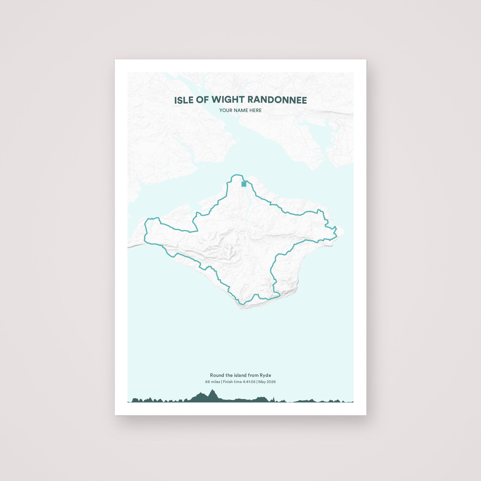 Isle of Wight Randonnee personalised map print