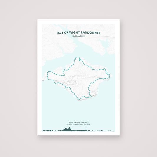 Isle of Wight Randonnee personalised map print