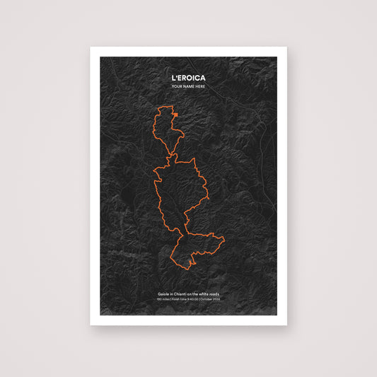 L'Eroica personalised map print