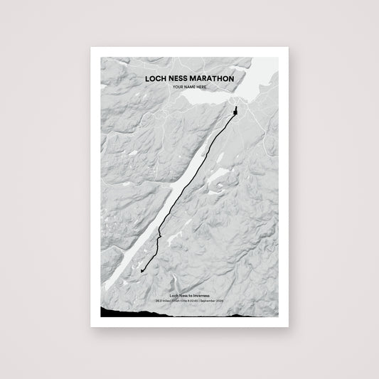 Loch Ness Marathon personalised map print