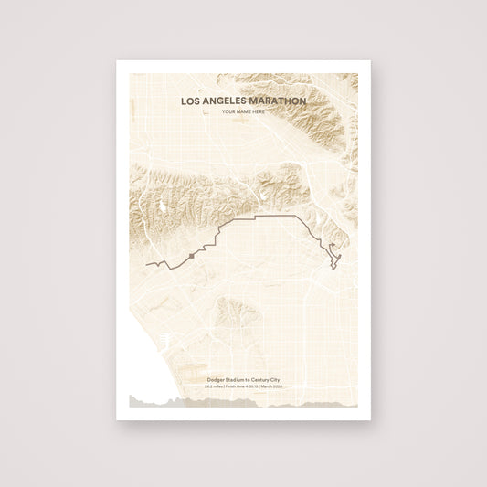 Los Angeles Marathon personalised map print