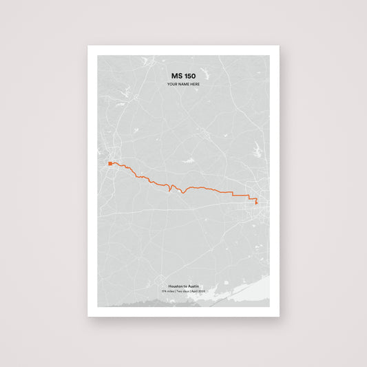 MS 150 personalised map print