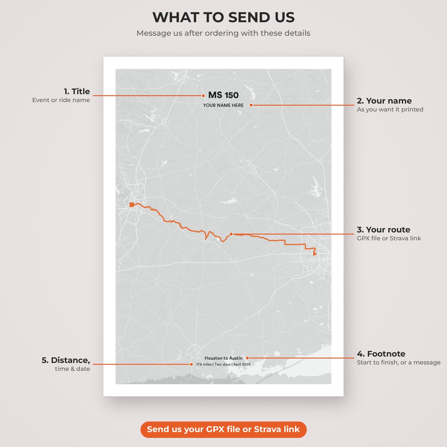 MS 150 map print personalisation explained