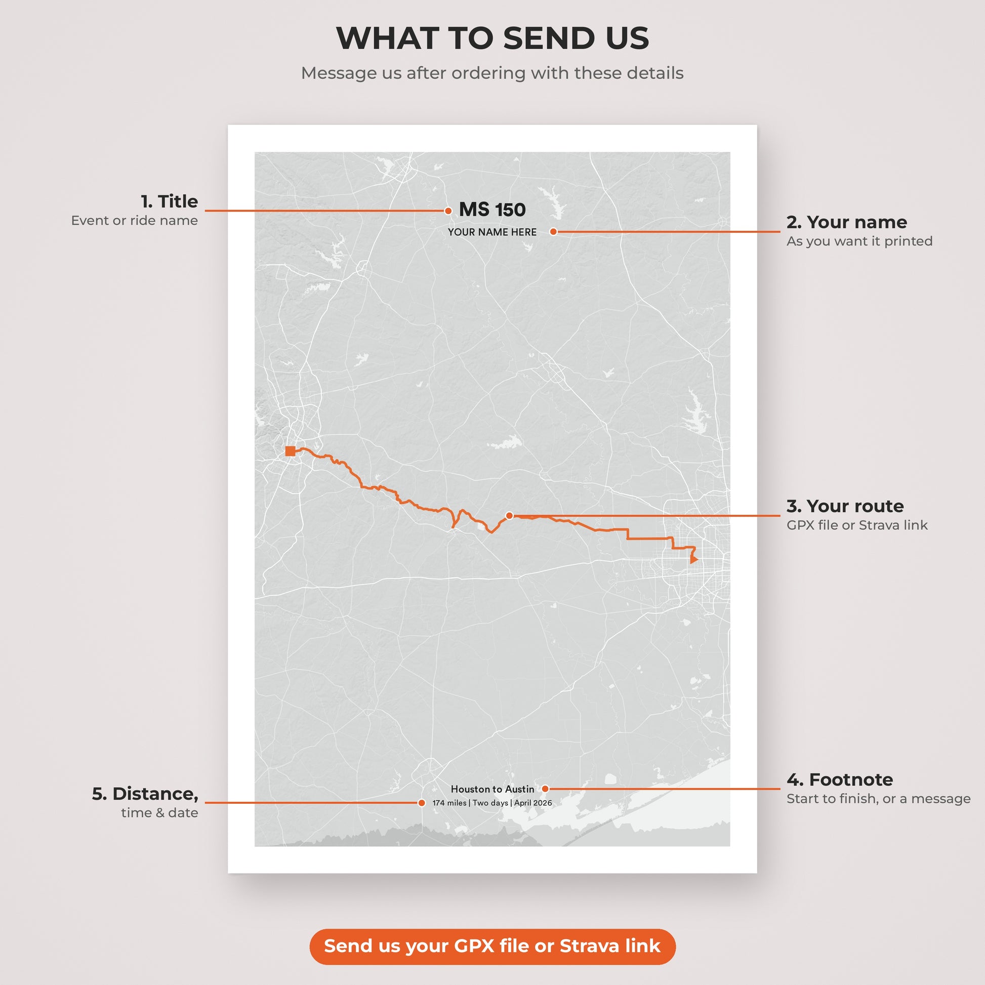 MS 150 map print personalisation explained